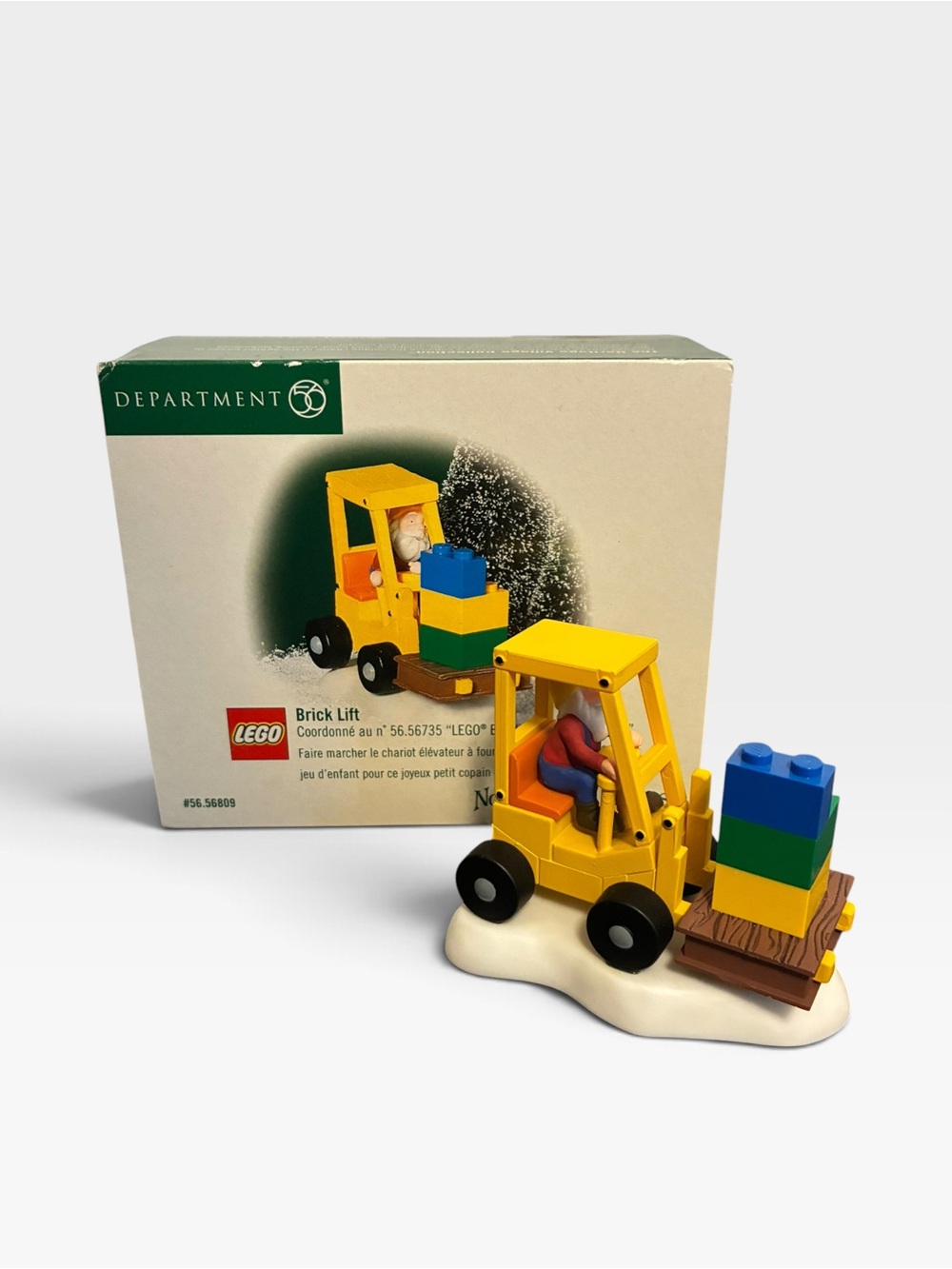 Department 56 LEGO Yellow Forklift Brick Lift Toy